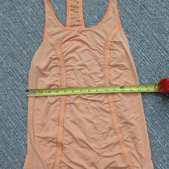 Lululemon 4 I Wanna Run Orange Tank Top With Racerback And Drawstring Waist - Picture 10 of 10